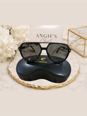 Carrera Black Polarized Aviator-Unisex Sunglasses